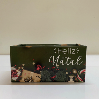 Caixa kit Retangular Feliz Natal - Para 2 pote 11 - Pacote c/10 und